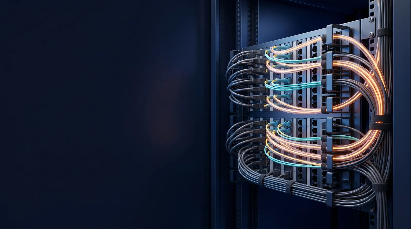 Structured cabling installation in the UAE, Cat6 and fibre backbone installed by IP Care engineers